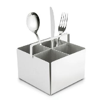 Pisa stainless steel buffet caddy - Porte couverts acier 4 sections